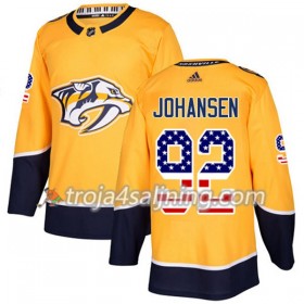 Nashville Predators tröja Ryan Johansen 92 Adidas 2017-2018 Guld USA Flag Fashion Authentic - NHL Tröjor Herr